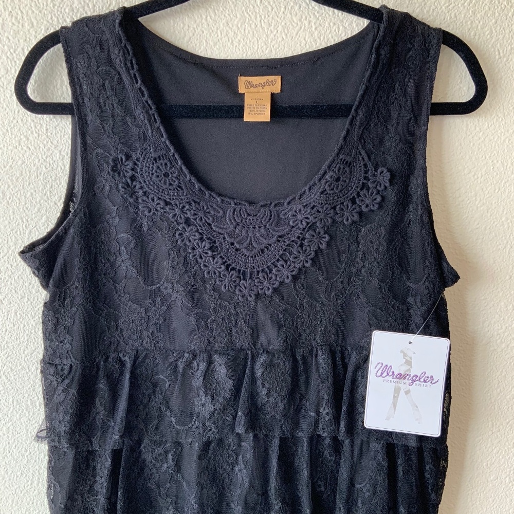 NEW! Wrangler Black Lace Dress Size Large